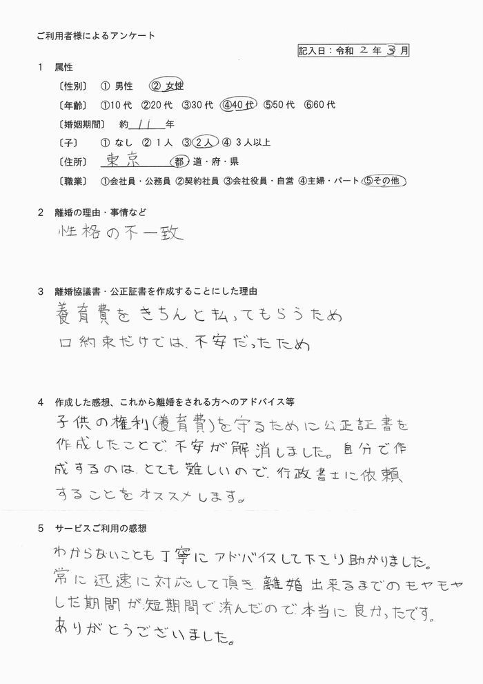 156公正証書・女性