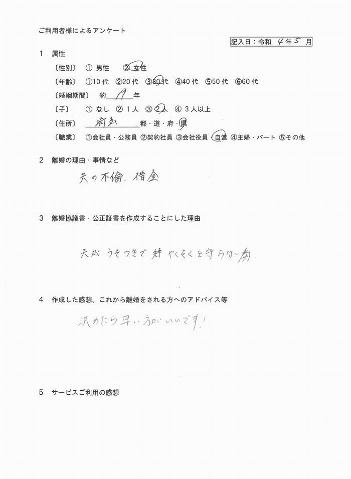 172公正証書・女性