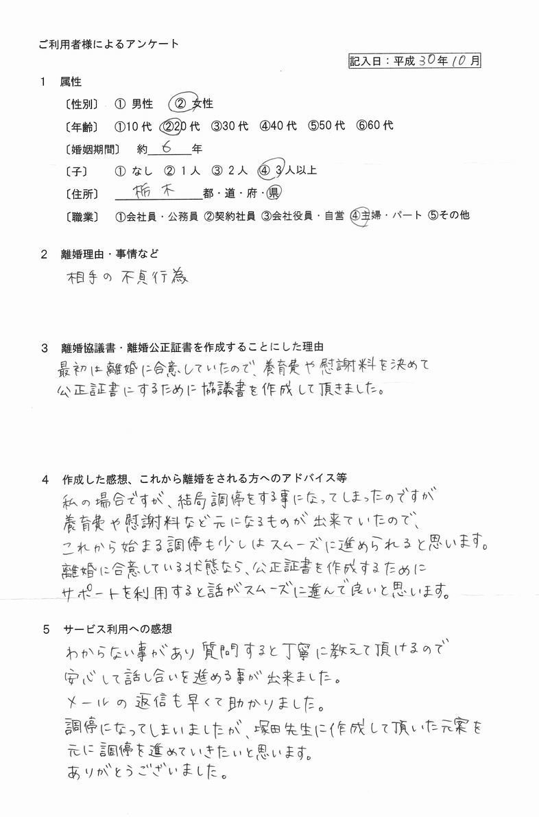 124離婚公正証書・女性