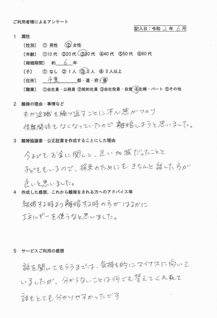 160公正証書・女性