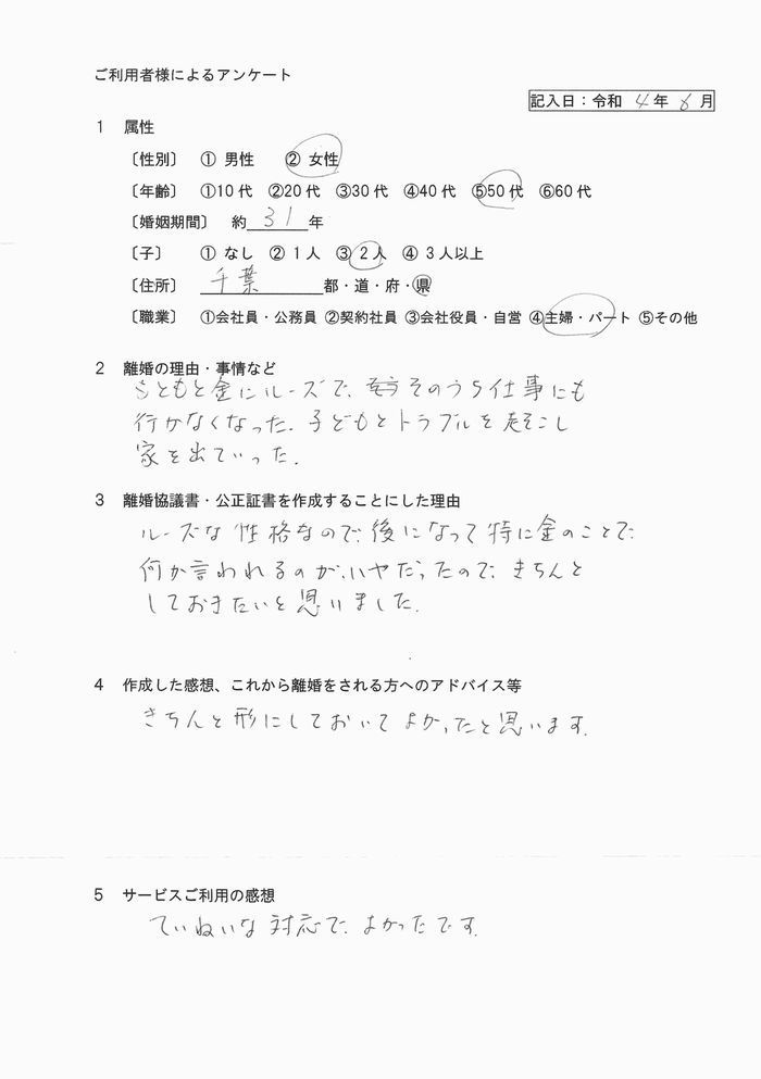 173公正証書・女性