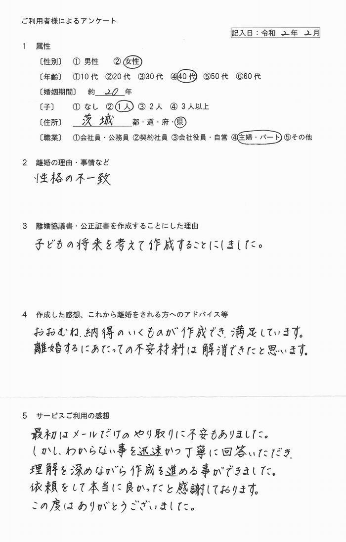 155公正証書・女性