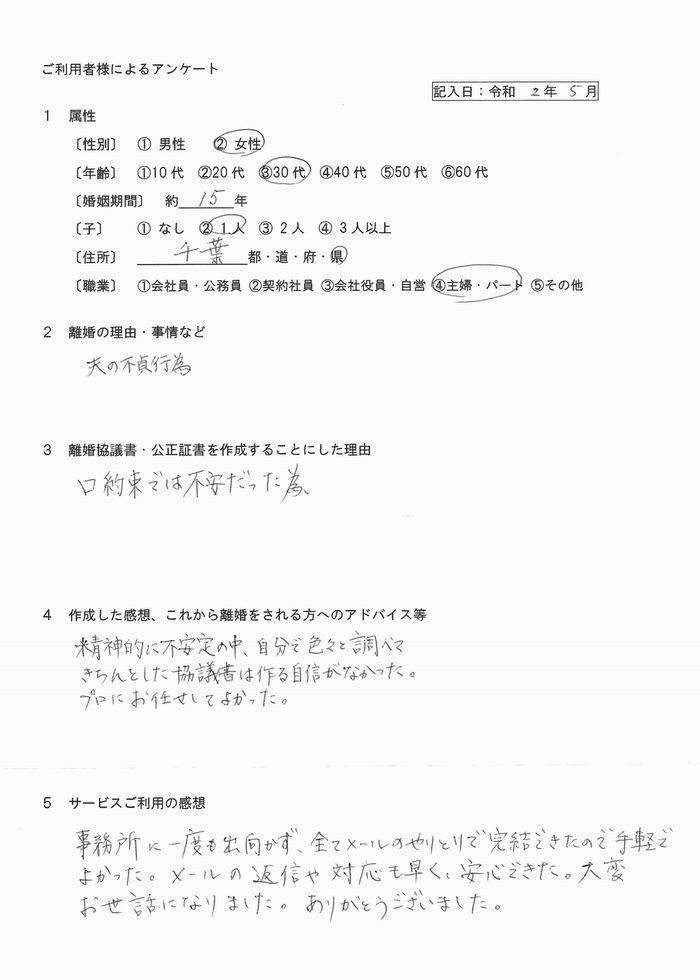 158公正証書・女性